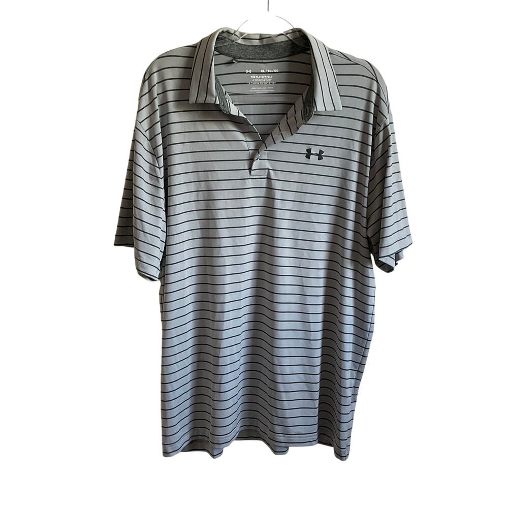 Under Armour Men’s The Playoff Grey Striped Polo - Size XL